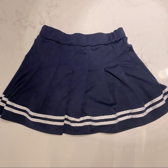 Skirts Navy Blue Pleated Mini Skirt With Inner Shorts Poshmark